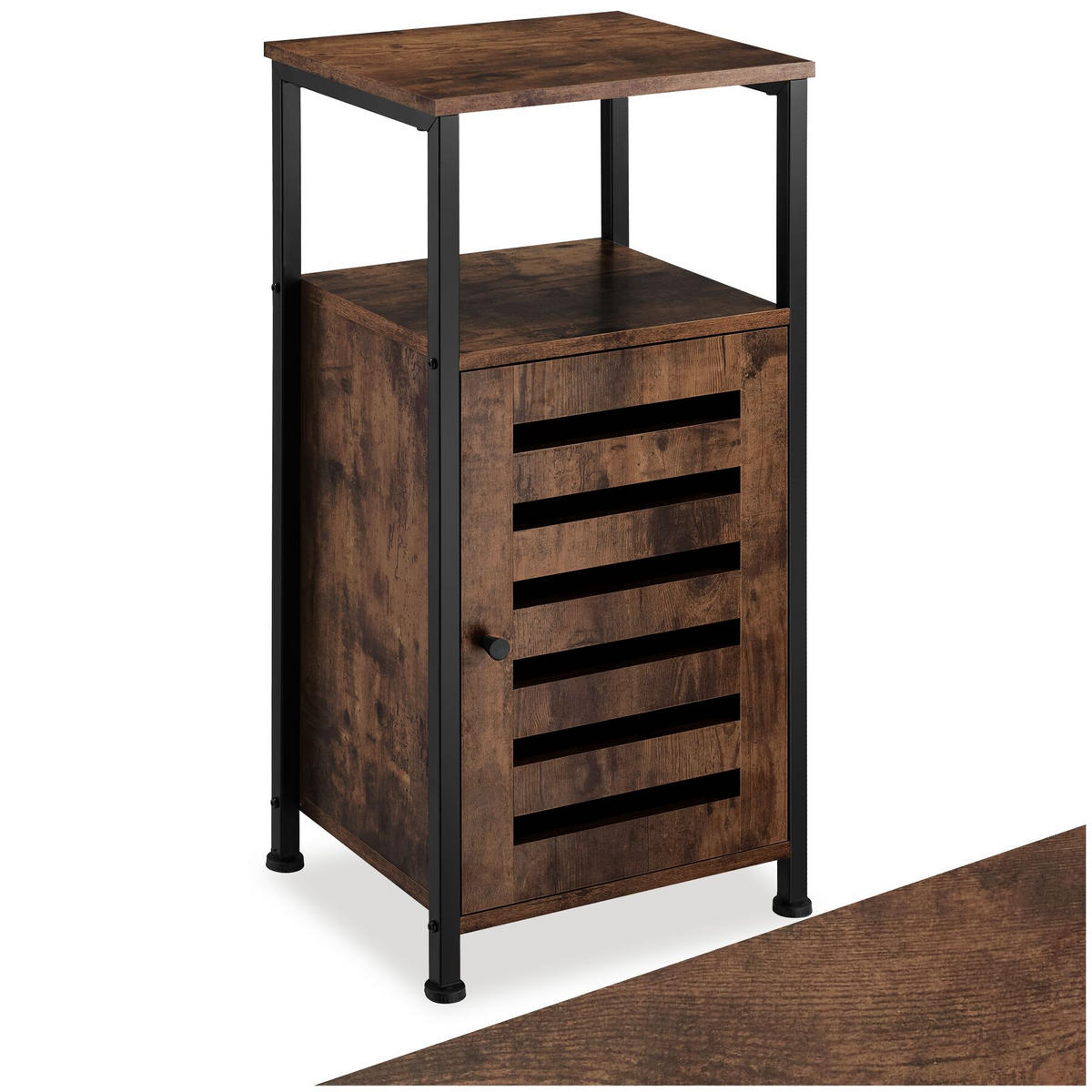 BEISTELLSCHRANK Durham,38,5 x 31,5 x 81 cm,Industrial Holz dunkel, rustikal - Rostfarben, Holz (38.5/81/31.5cm) - tectake