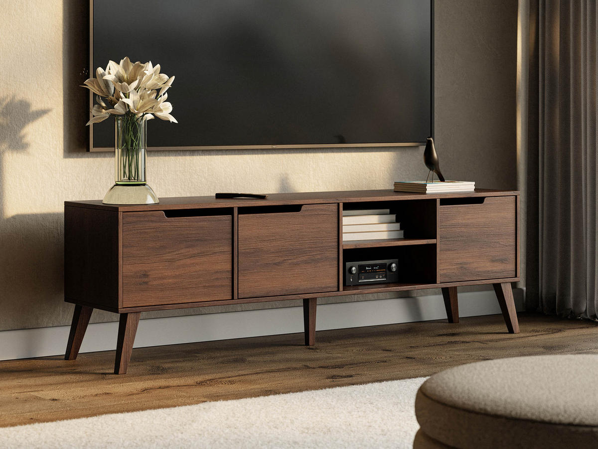 TV-LOWBOARD Nordelo 180 - Nussbaumfarben, Holz/Holzwerkstoff (180/55/40cm) - MIRJAN24