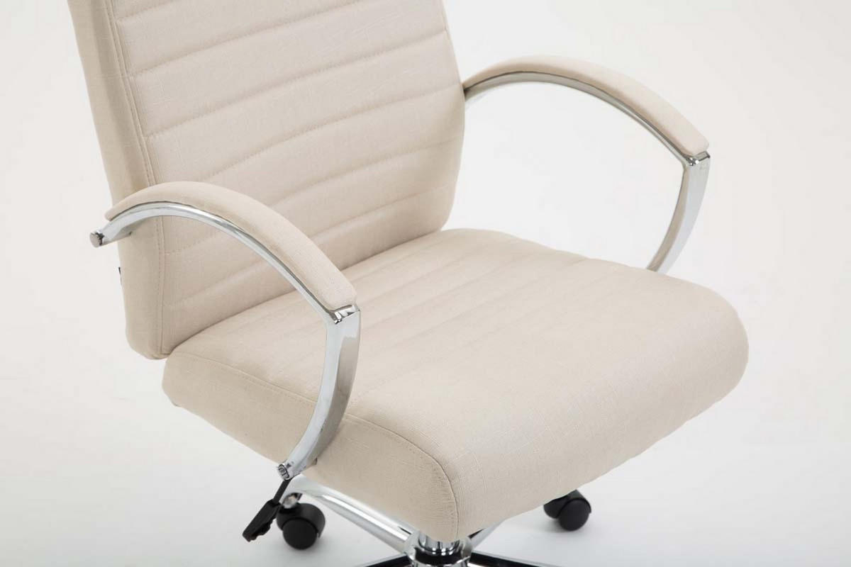 BÜROSTUHL Vallon, Stoff Creme - Creme, Textil/Metall (60/118/68cm) - TPFLiving