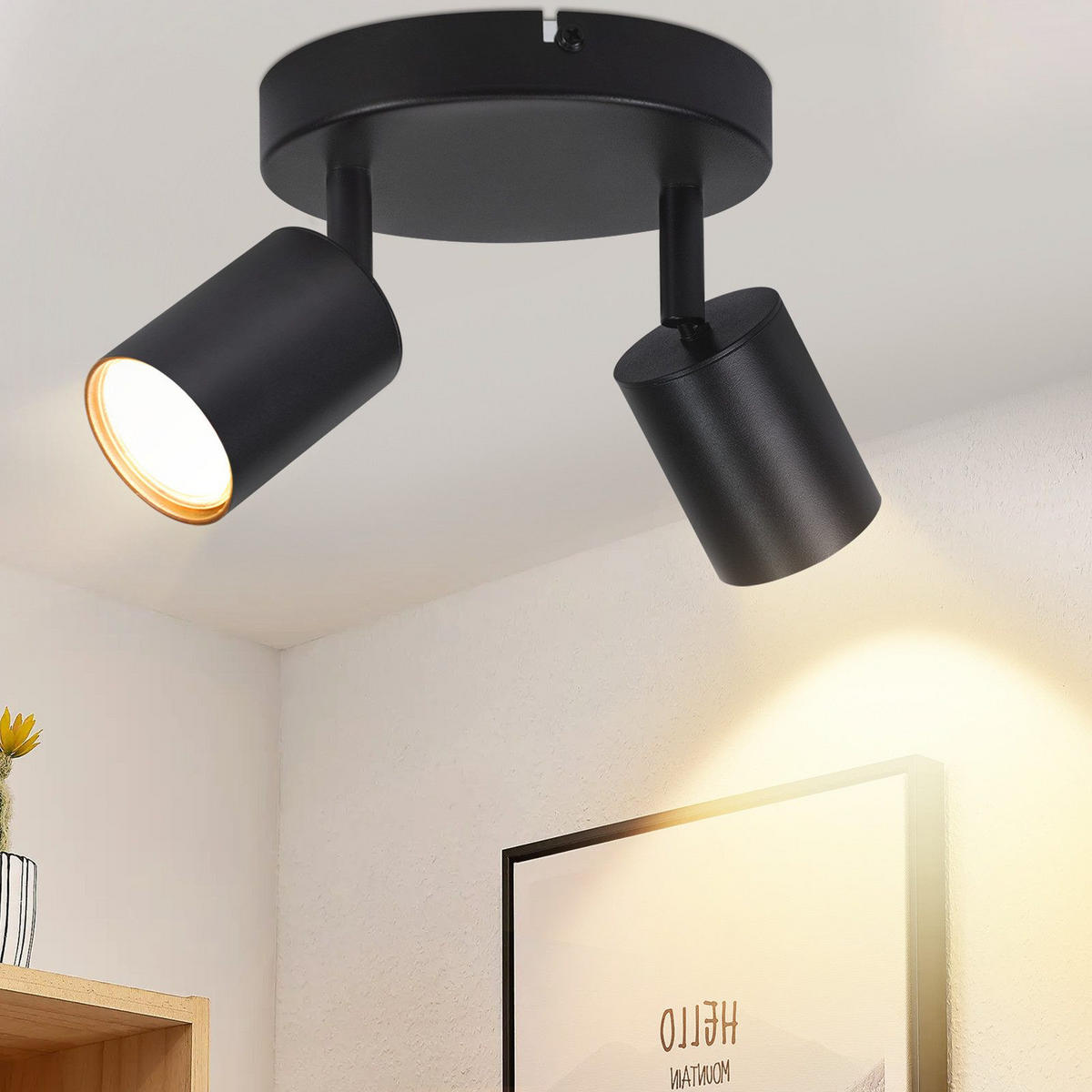 STRAHLER Belohnung 2-flammig 15/15/14.4 cm - Schwarz, Metall (15/15/14.4cm) - ZMH