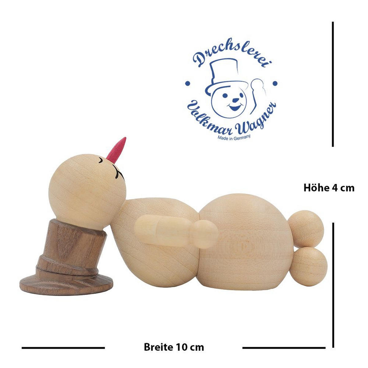HOLZFIGUR Schneemann schlafend 4 cm - Multicolor, Holz (10/4/0.1cm)
