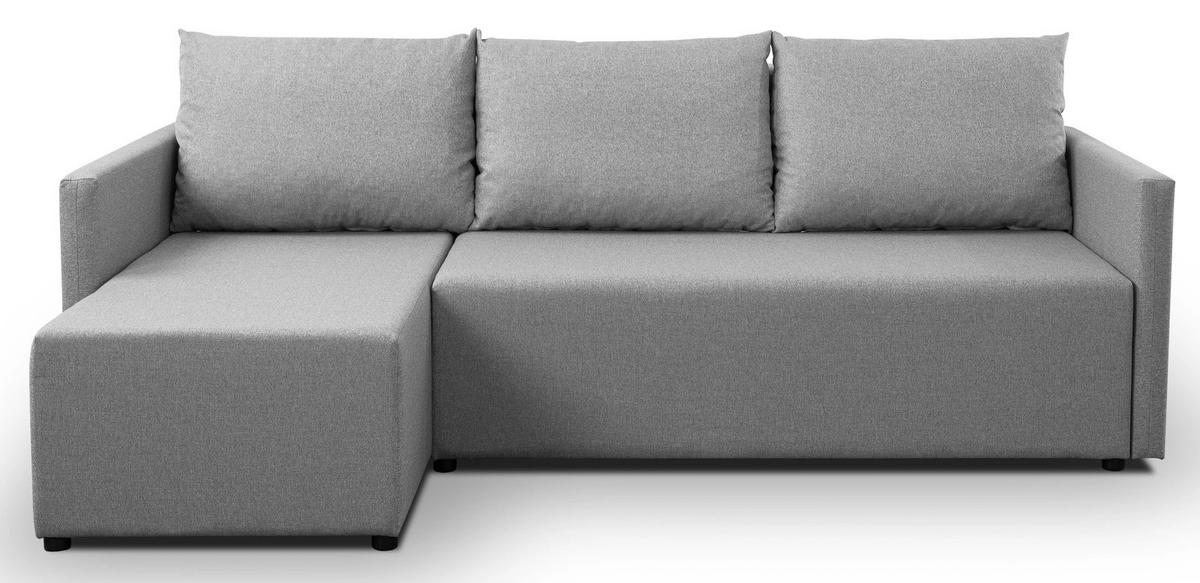 ECKSOFA Solid mit Schlaffunktion und Bettkasten - Grau, Holz/Holzwerkstoff (217/138cm) - Ravio