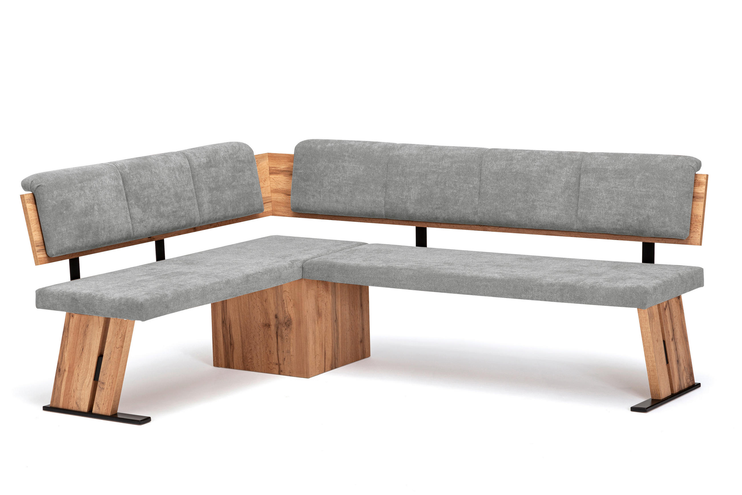 ECKBANK Dorinda für 4 Personen Holznachbildung Appalachian Eiche/Grau - Eichefarben/Grau, Kunststoff (180/140cm) - 58aufmkessel