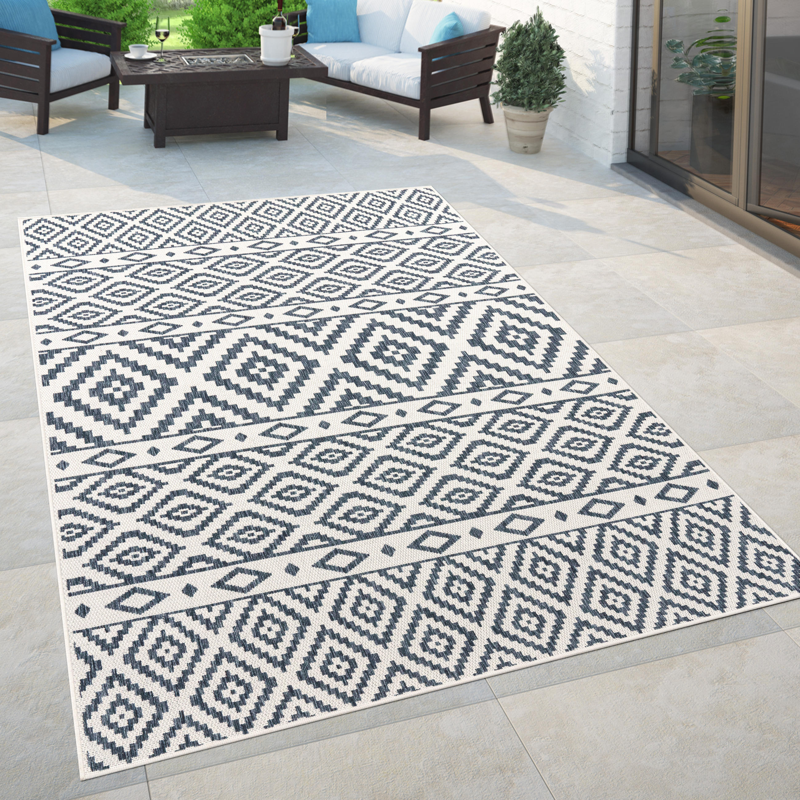 OUTDOORTEPPICH 120/170 cm Coco 201 - Blau, Textil (120/170cm) - Paco Home