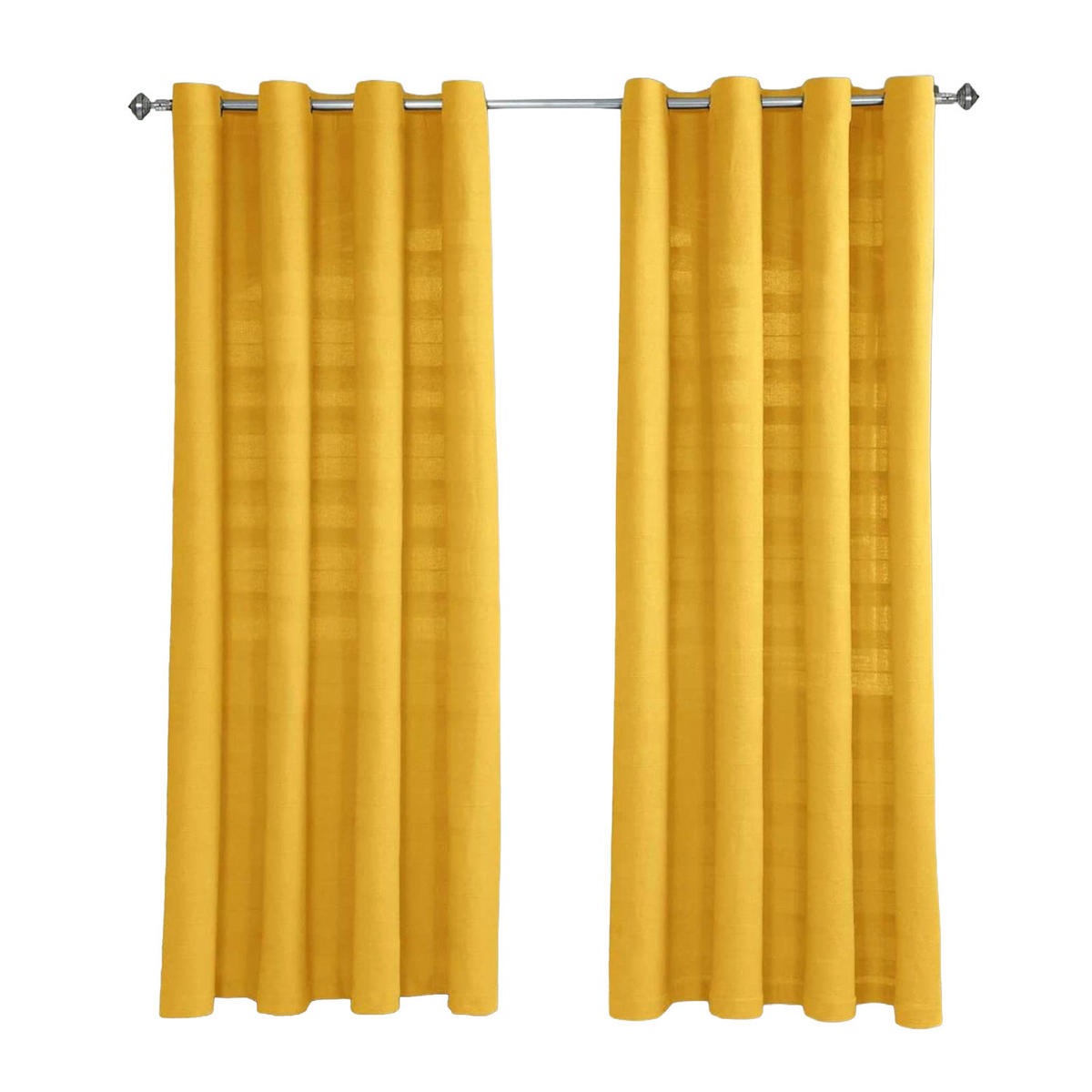 ÖSENVORHANG Rajput blickdicht 2er-Set, 167/182 cm - Gelb, Textil (167/182cm) - Homescapes