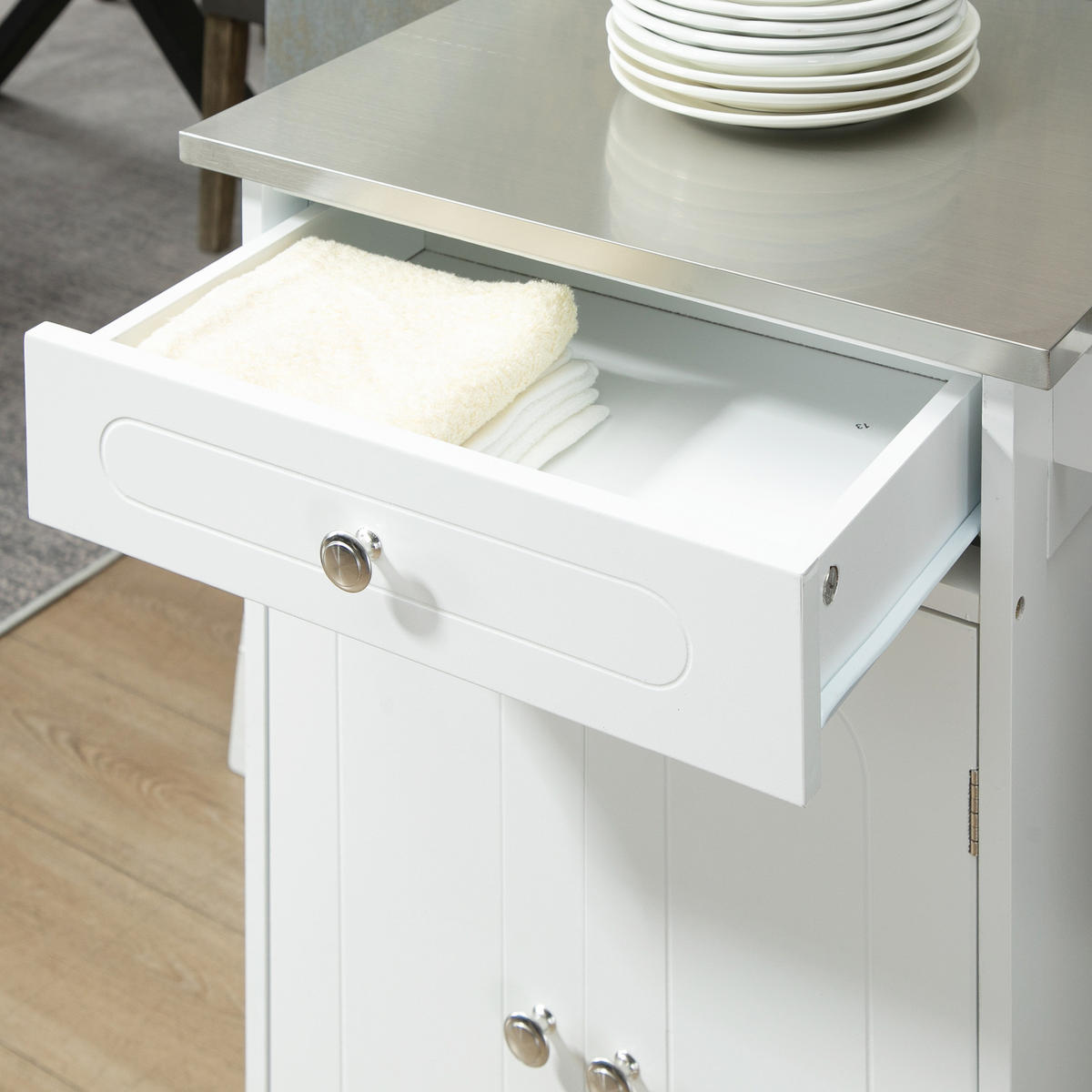 SERVIERWAGEN DE-17099 Weiß - Weiß, Holzwerkstoff (45/85/60cm) - ComfortXL