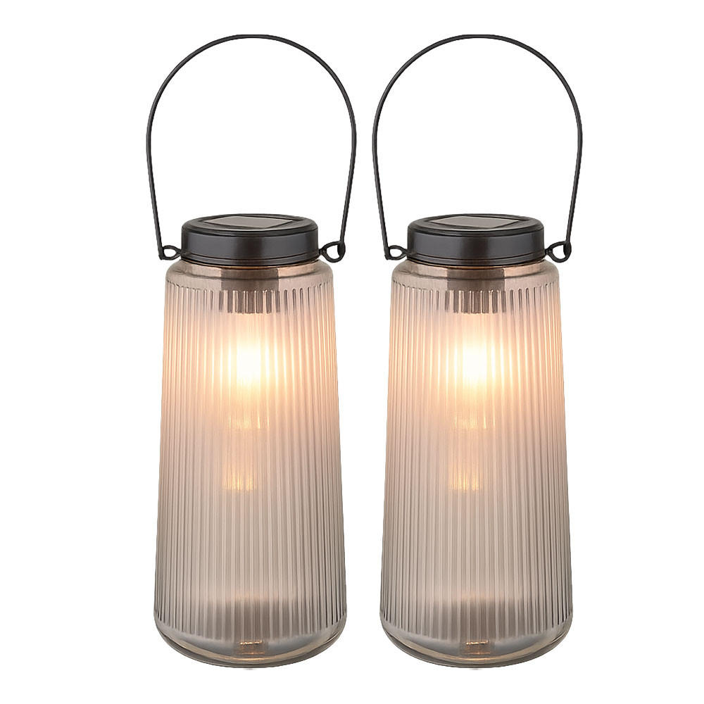 LED AUSSENLEUCHTE Laterne Schwarz - Schwarz, Glas (11.5/11.5/25cm) - Globo Lighting