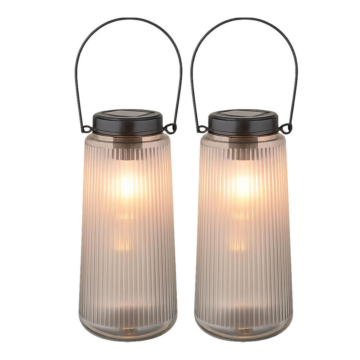 LED AUSSENLEUCHTE Laterne Schwarz - Schwarz, Glas (11.5/11.5/25cm) - Globo Lighting