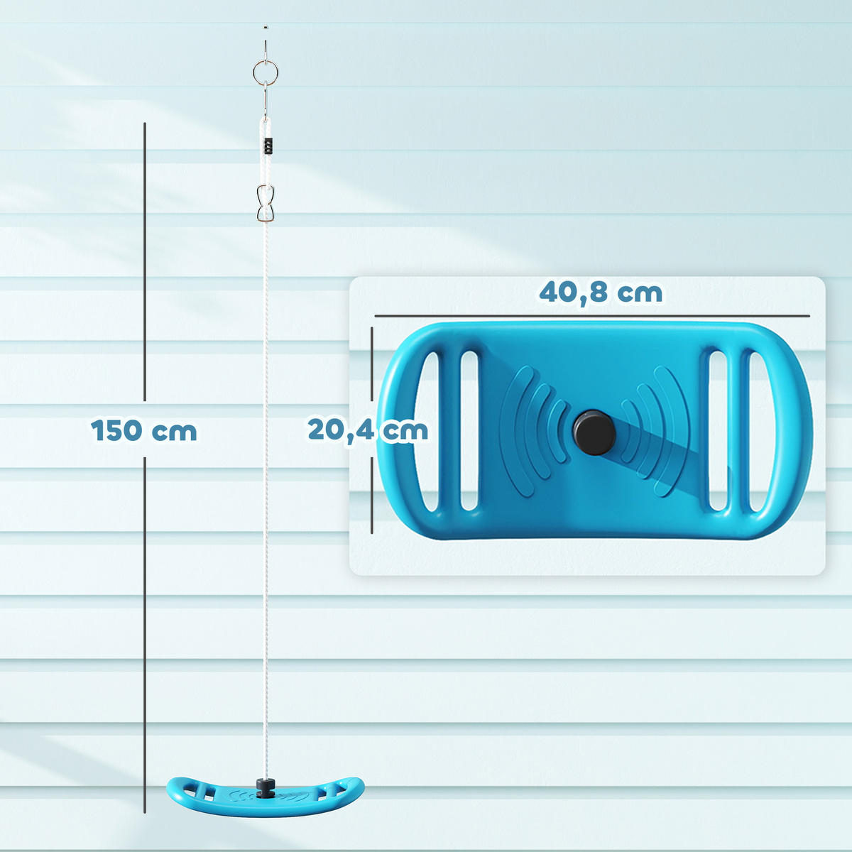 SCHAUKE DE-17974 mit verstellbarem Seil und Karabiner Blau - Blau, Kunststoff (20.4/40.8cm) - ComfortXL
