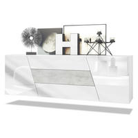 SIDEBOARD Houston Beton Oxid Optik - Hellgrau, Holzwerkstoff (178/57.5/38.5cm) - Vladon