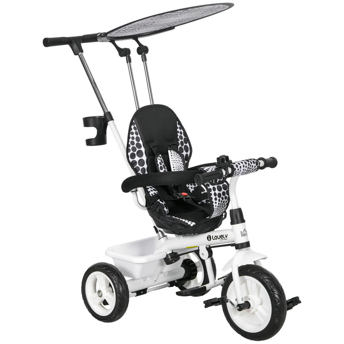 KINDERDREIRAD, Weiß, Metall+ Kunststoff - Weiß, Metall (105/47/98cm) - HOMCOM