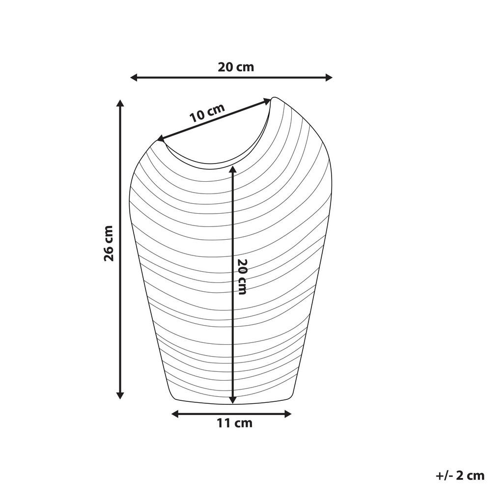 Thumbnail - Beliani Dekovase, Silber, Stein, Mode, 26 cm, Dekoration, Vasen, Keramikvasen