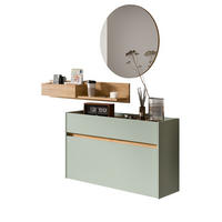 GARDEROBEN-SET Salbei grün, Artisan Eiche 140 cm 3-teilig, Garderobenschränke hängend - Salbeigrün/Eiche Artisan, Glas/Holzwerkstoff (140/197/32cm) - Inn.Furn