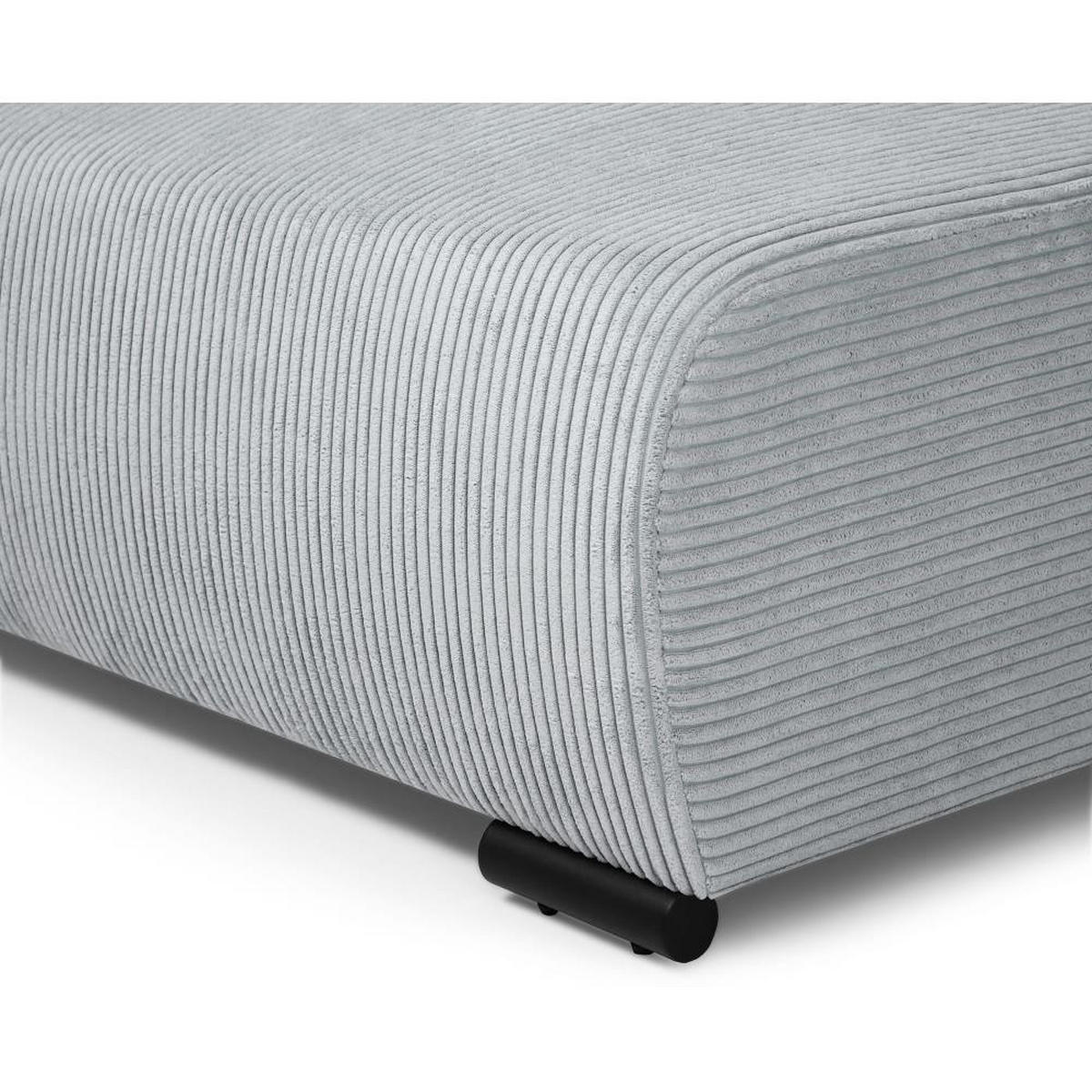 WOHNLANDSCHAFT Benny U hellgrau - Hellgrau/Schwarz, Textil/Metall (350/85/186cm) - Beautysofa