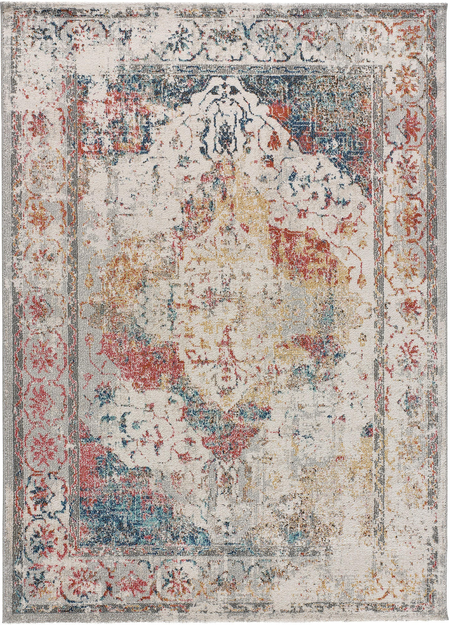 VINTAGE-TEPPICH Mehrfarbig Balaki 80/150 cm - Blaugrau/Multicolor, Naturmaterialien/Textil (80/150cm) - Atticgo