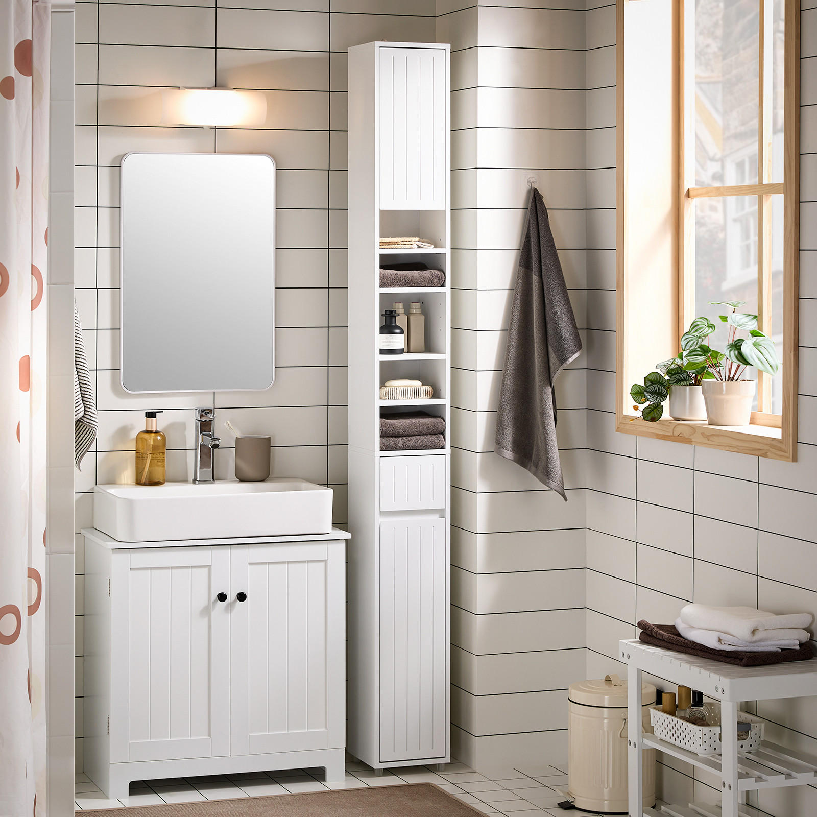 HOCHSCHRANK Weiß - Weiß, Holzwerkstoff (20/180/20cm) - SoBuy