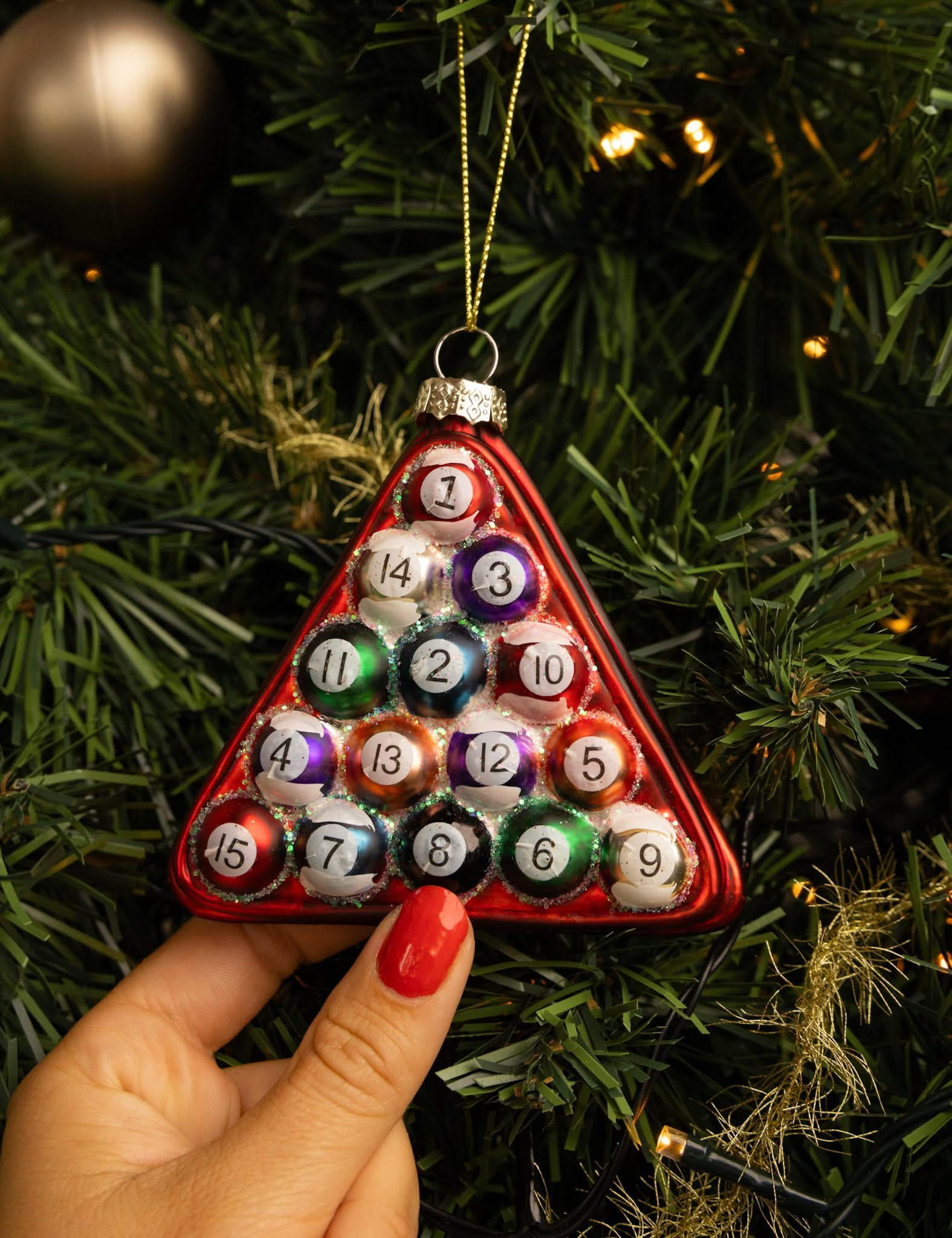 WEIHNACHTSKUGEL Billard 10 cm - Multicolor, Glas (3/9/1cm)