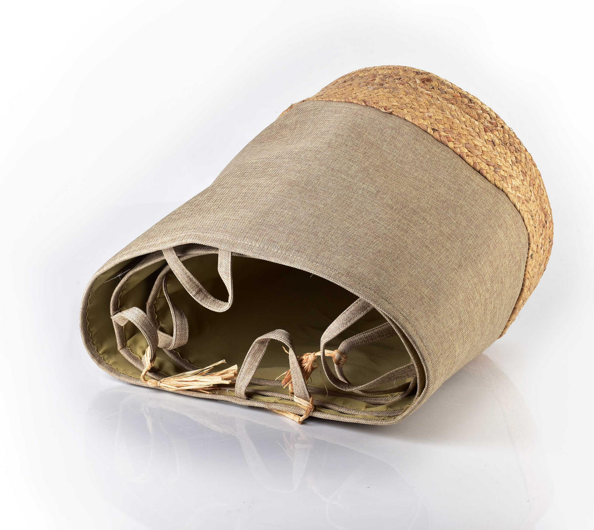 KORB Amparo 3er Set beige 42/42/46cm Stoff - Beige, Kunststoff (42/46/42cm) - Mondex