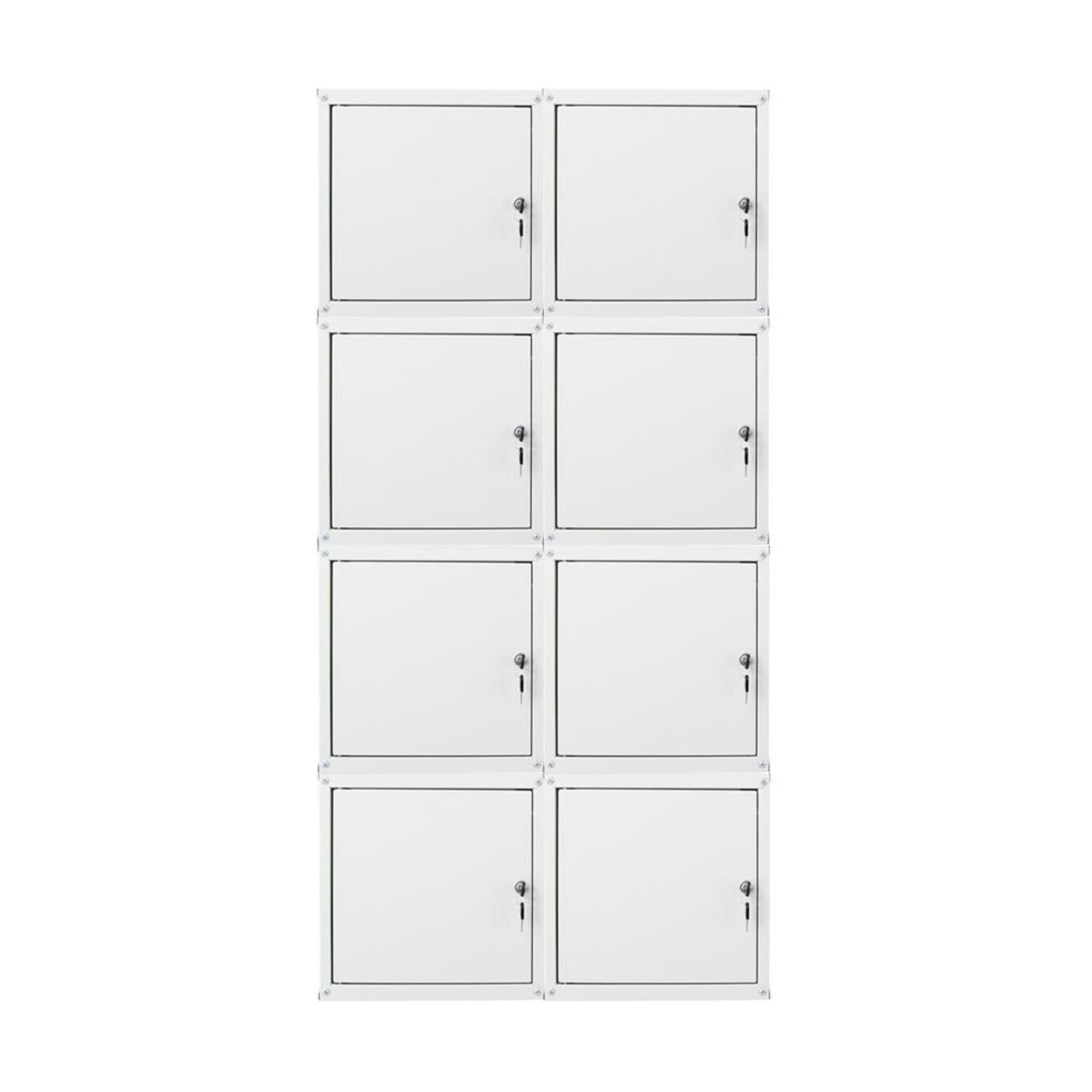SCHLIESSFACHWÜRFEL Cubic 8er-Set XL 45x45x45 cm Grau - Grau, Metall (90/180/45cm) - PROREGAL