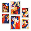 POSTER Set Mit 6 Zarte Collage im femininen abstrakten Stil Größe A3 & A4 Weißer Rahmen - Weiß, Papier (29.7/1cm) - Nacnic