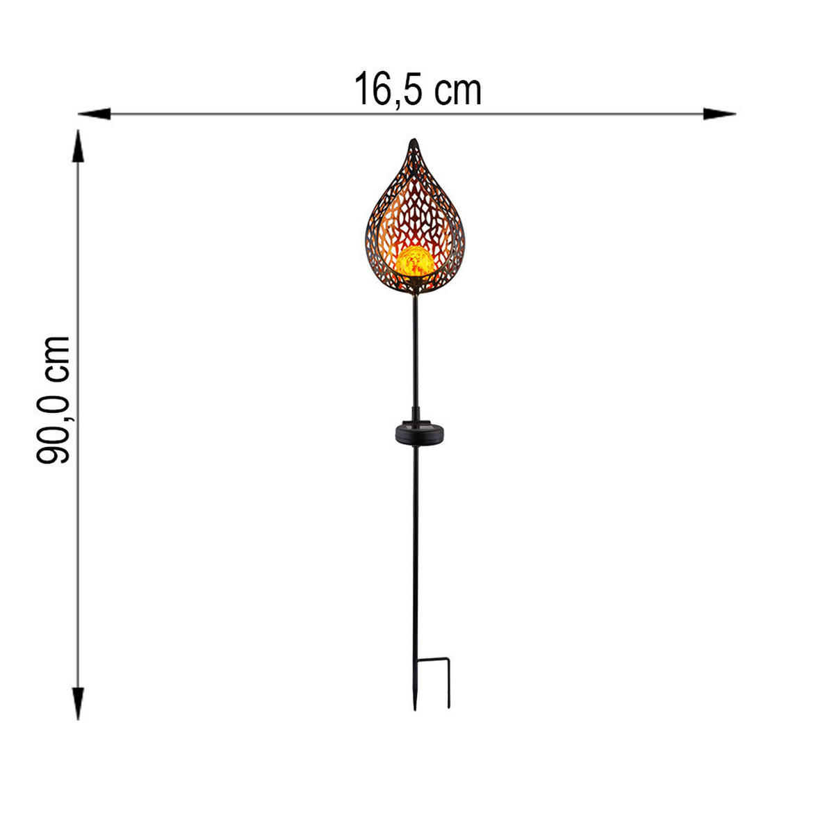 LED AUSSENLEUCHTE Schwarz Metall 2er Set - Multicolor, Glas (16/7/90cm) - Globo Lighting