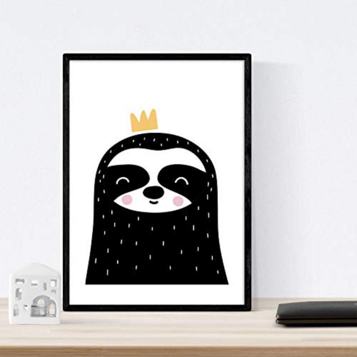 POSTER Set mit 4 Hypopotamos, Katze, Bär und Gesicht Tieren A3 Rahmenlos - Klar, Papier (29.7/3cm) - Nacnic