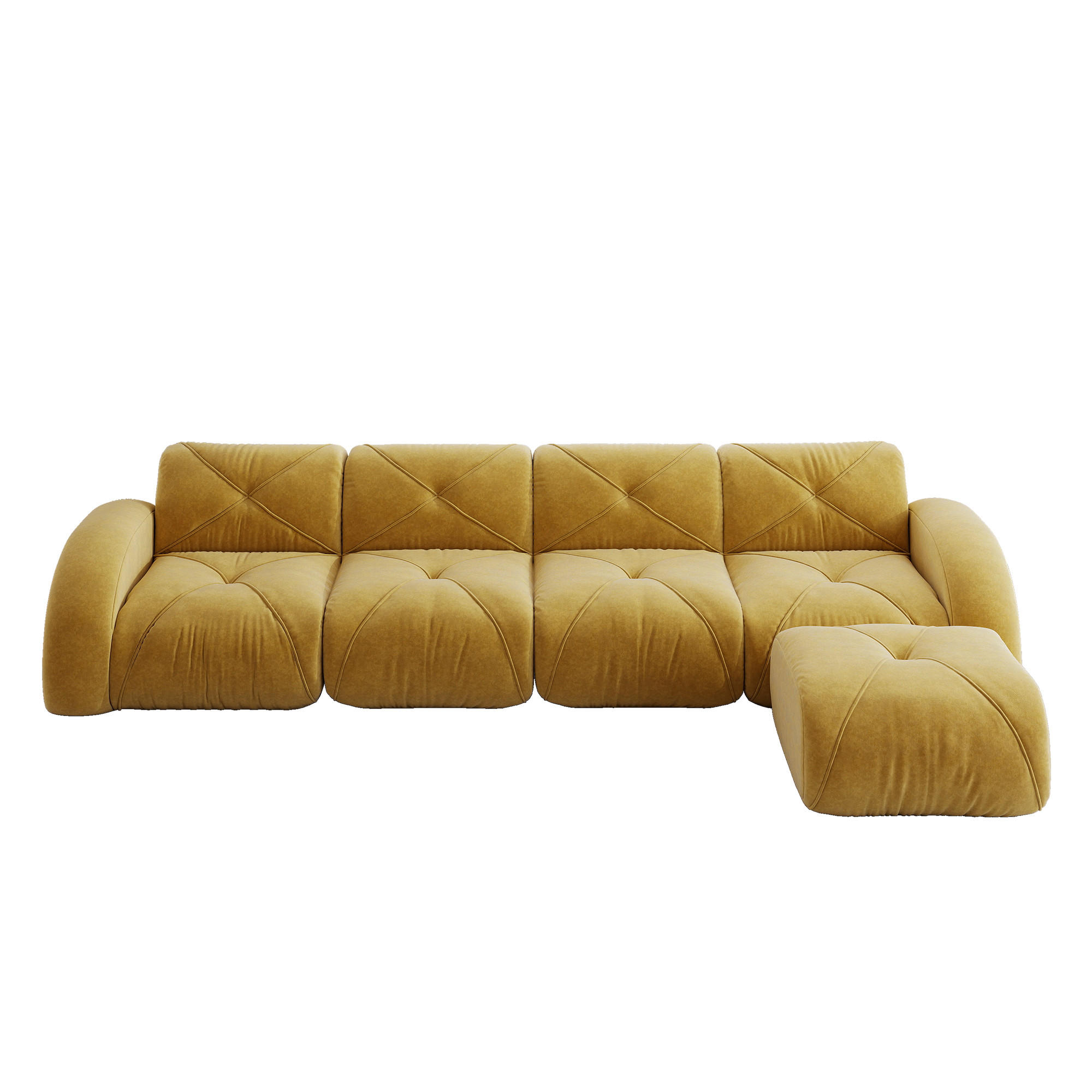 4-SITZER ECKSOFA Gelb - Gelb, Textil (358/171cm) - WISHDOR