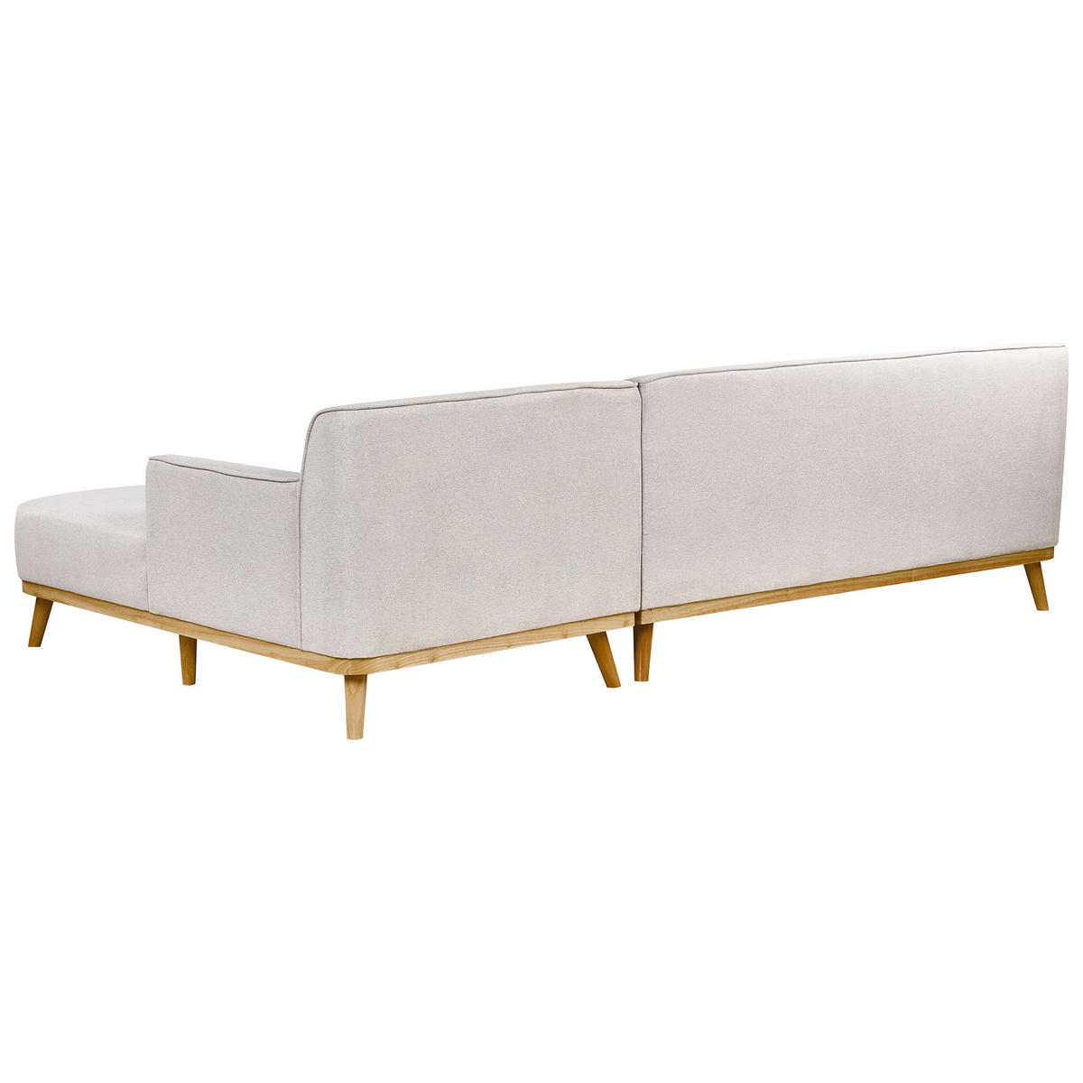 ROHOVÁ POHOVKA 3-místná Látka Světle šedá levostranná Simos - světle šedá, textil (264/82cm) - Beliani
