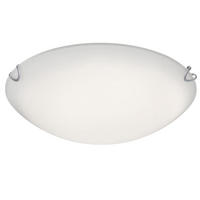 LED DECKENLEUCHTE Porak Weiß Metall - Weiß, Glas (30/30/7cm) - Globo Lighting