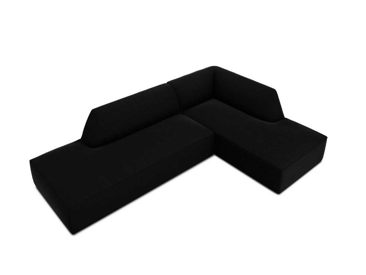 ECKSOFA rechts Ruby aus Samt schwarz 4 Sitzplätze - Schwarz, Textil (180/273cm) - Micadoni