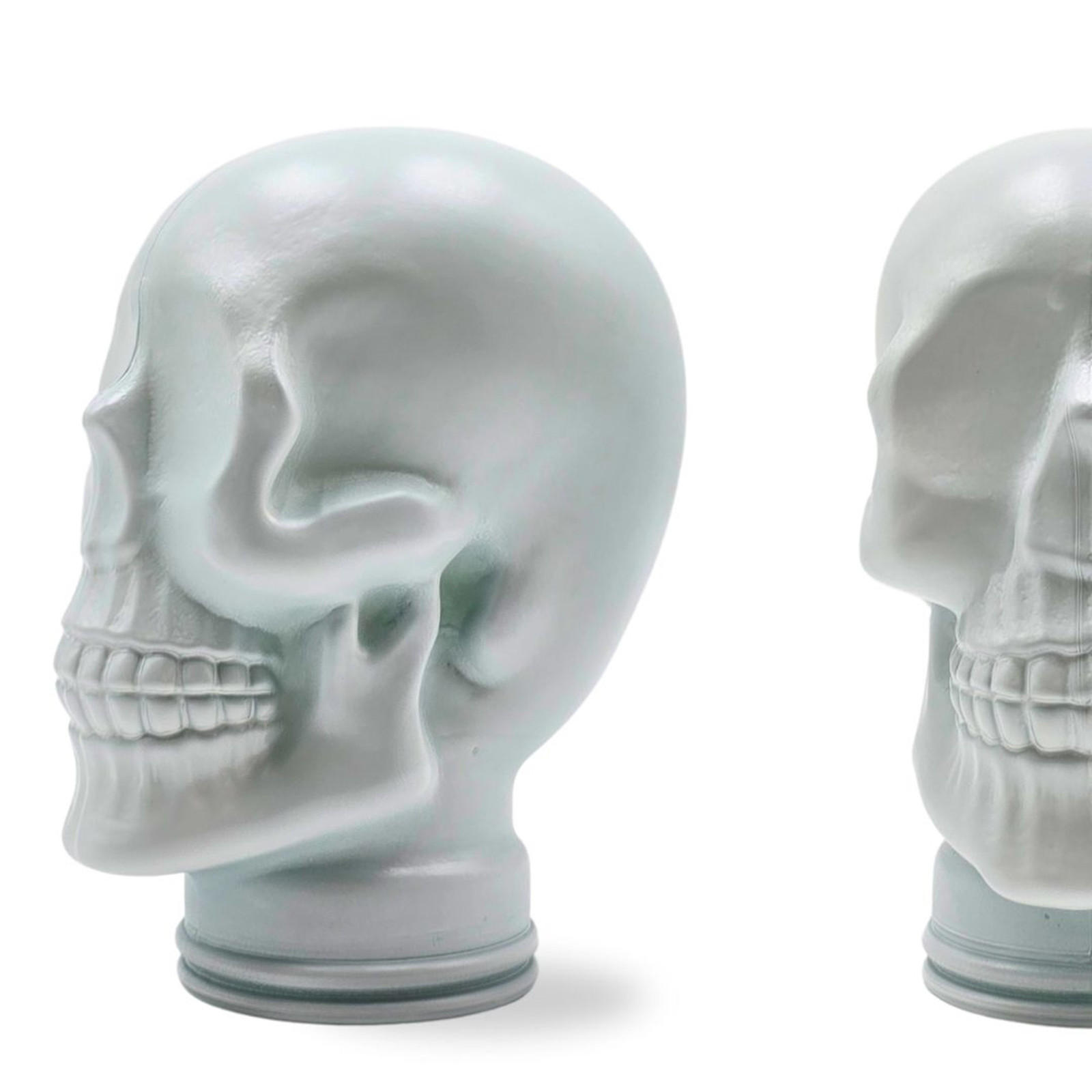 KOPFHÖRERSTÄNDER TOTENKOPF Glas M02 weiss - Weiß, Glas (19/26/19cm) - DESIGN DELIGHTS