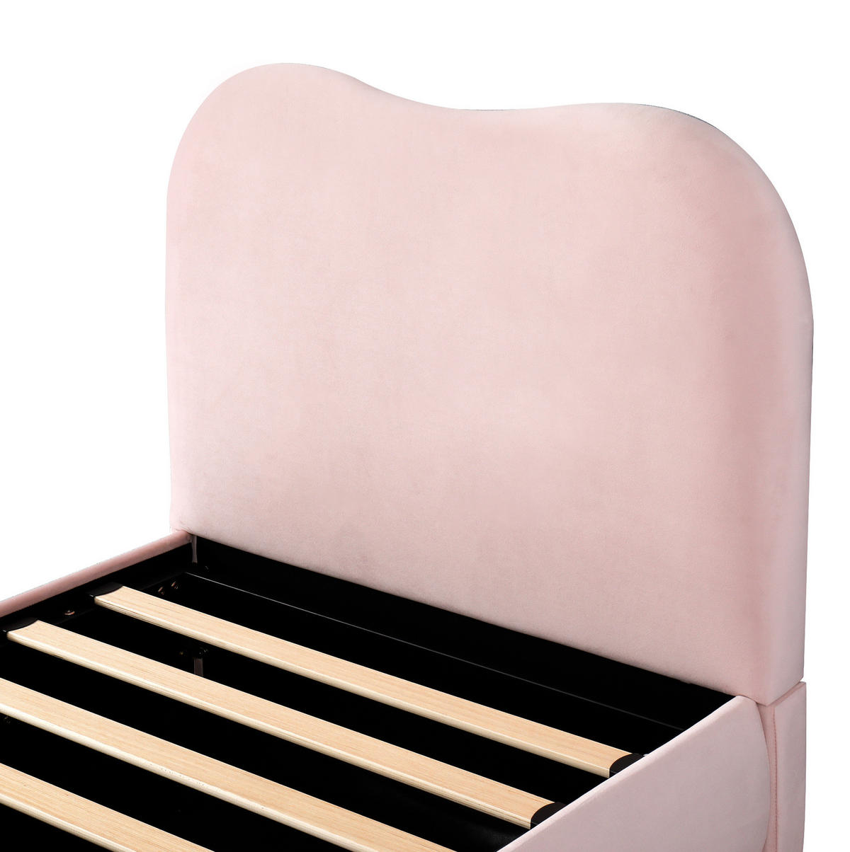 POLSTERBETT aus Samt 90x200 cm in Rosa mit Hydraulik-Stauraum - Rosa, Textil (90/200cm) - Modfu