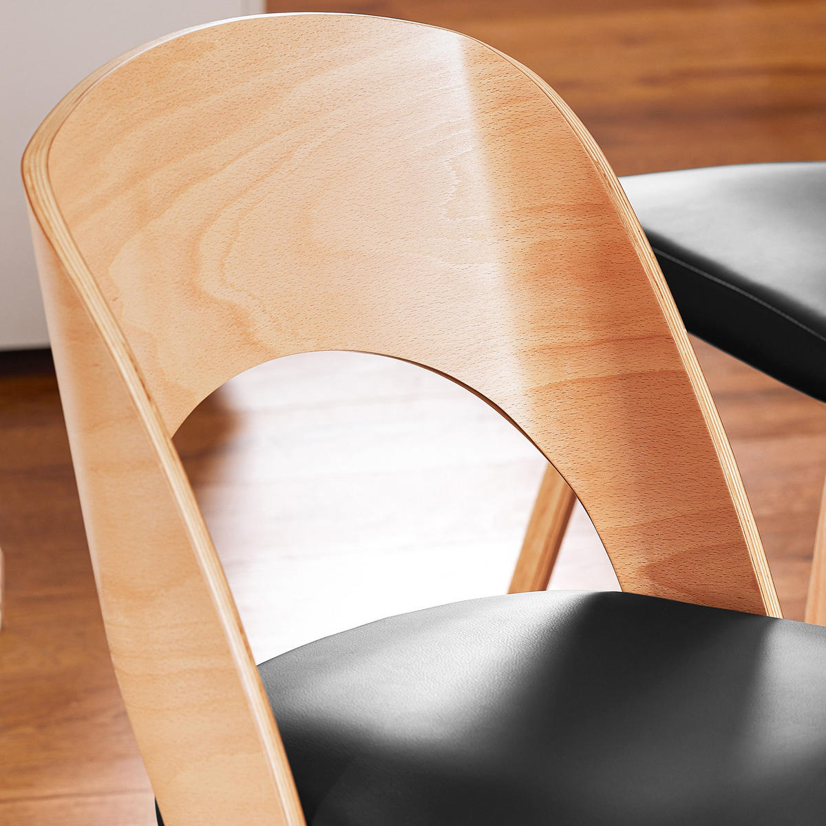KÜCHENSTUHL Natur-Schwarz - Schwarz/Naturfarben, Holz (48/79/55cm) - SoBuy