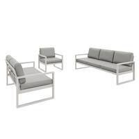 GARTENSET Madera für 6 Personen Balkonmöbel Aluminium Terassenmöbel Sitzbank, 4-tlg. Tisch kaschmir, beige - Kaschmir/Beige, Kunststoff/Metall - Margaret Hadas24