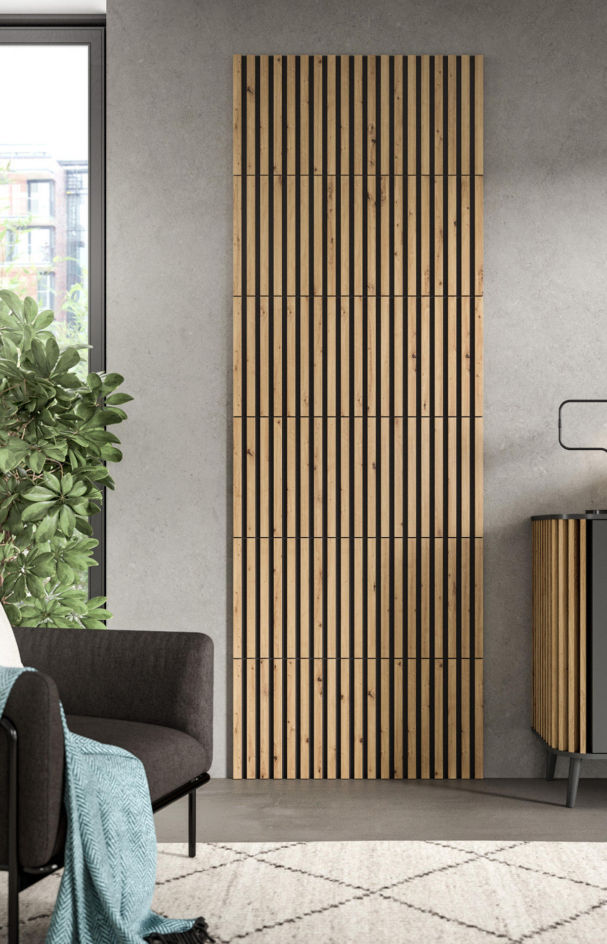 AKUSTIKPANEEL Set 4-teilig Eiche Artisan, Wandpaneel 40 x 40 cm - Eiche Artisan, Holzwerkstoff (40/40/2cm) - Inn.Furn