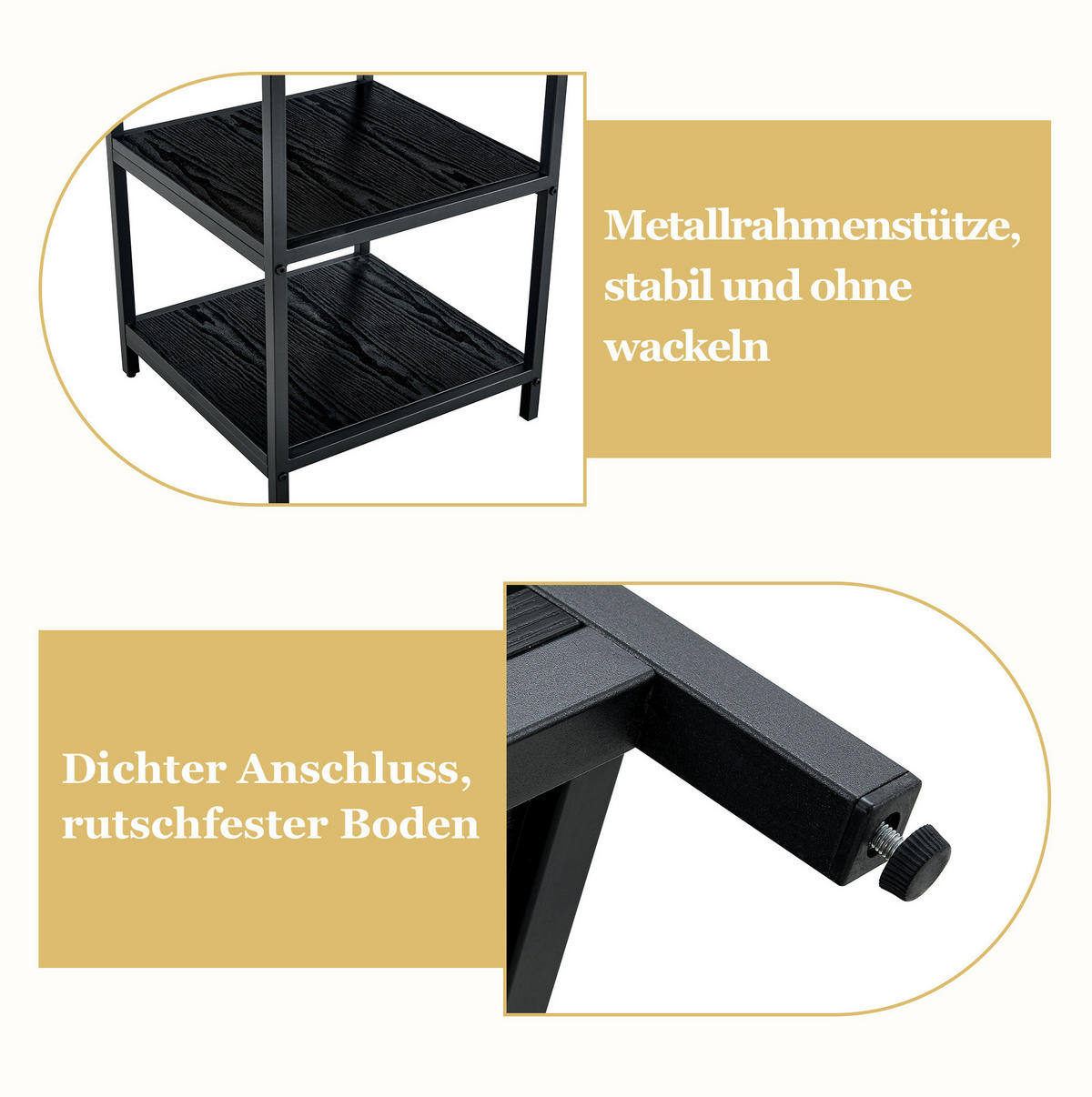 ESSGRUPPE 3-tlg. rund 107 cm Schwarz/Weiß im Industrie-Stil - Schwarz, Metall (107/75/107cm) - Meubliv