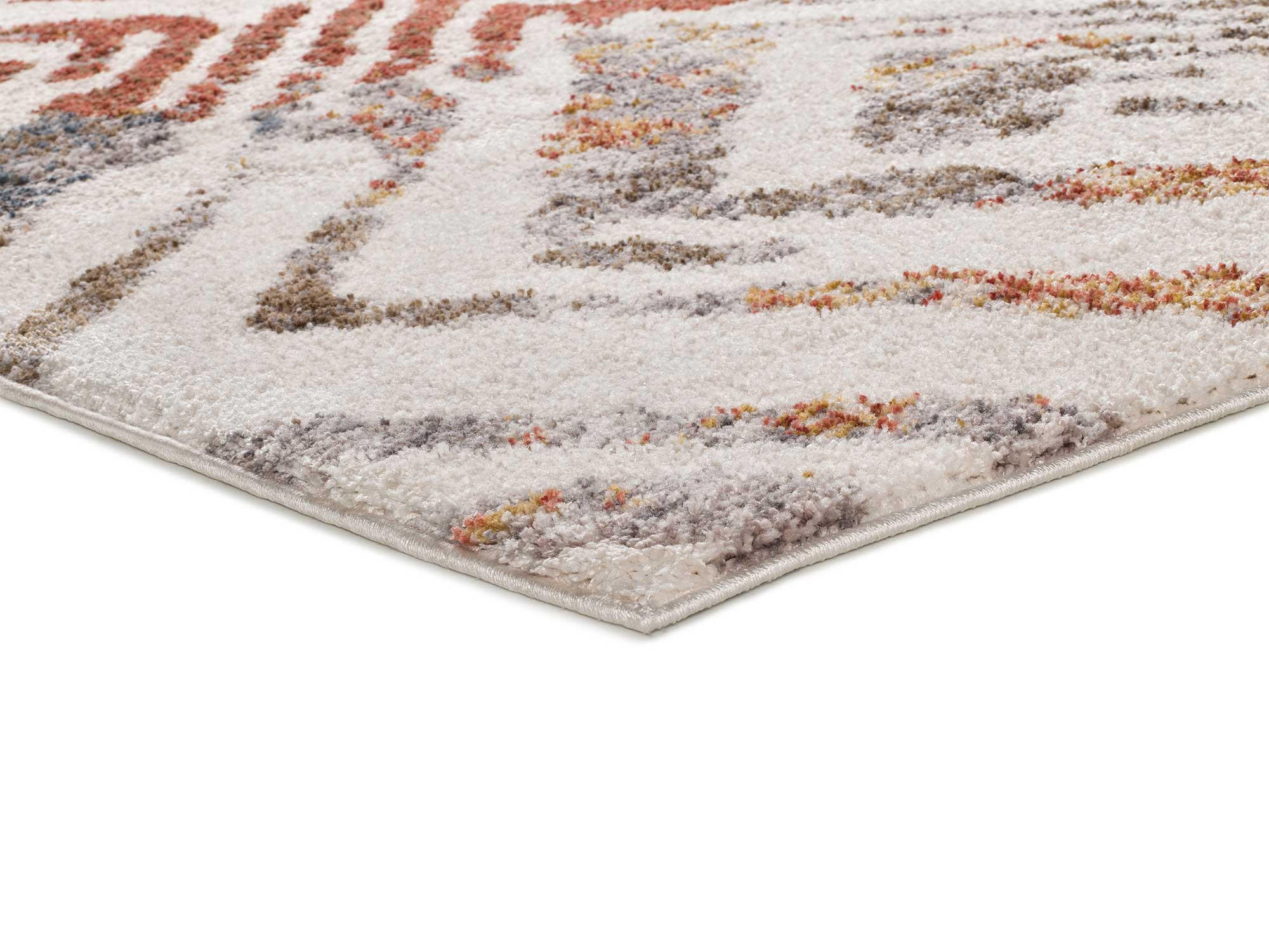 Thumbnail - Atticgo Webteppich, Mehrfarbig, Weiß, Rost, Grau, Textil, Abstrakt, Rechteckig, 120x170 cm, Oeko-Tex® Standard 100, anti...