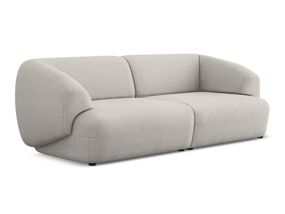 4-SITZER-SOFA Bouclé Stoff Beige - Beige/Schwarz, Kunststoff/Textil (232/81/98cm) - Makamii