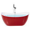 BADEWANNE FREISTEHEND 76x160x72 cm rot Antigua - Rot, Kunststoff (76/72/160cm) - Beliani