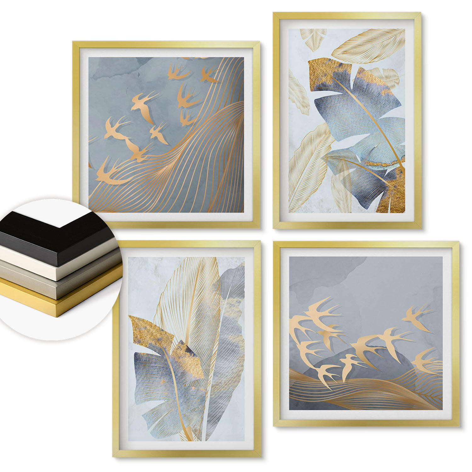 ArtPrintCave Wandbilder Gold 50x50 cm