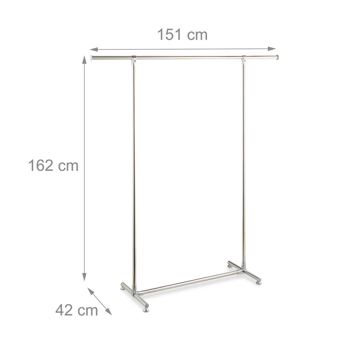 KLEIDERSTÄNDER - Silberfarben, Metall (151/162/42cm) - Relaxdays