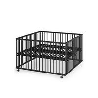 LAUFGITTER XXL 120x120 cm mit Lattenrost - Black Edition - Premium Kollektion - Schwarz, Holz (120/74/120cm) - Sämann – make a difference.