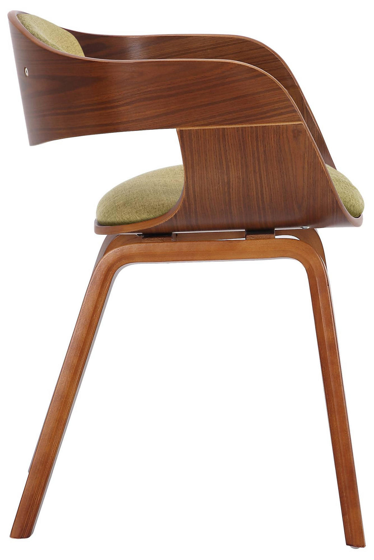 ARMLEHNENSTUHL 2er Set Stoff Walnuss/Hellgrün - Walnussfarben/Hellgrün, Holz/Textil (49/73/46cm) - CLP