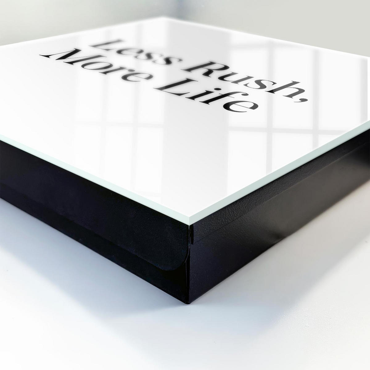 SCHLÜSSELBOX Schwarz 30x30 cm- Türöffnung nach rechts - Weniger Hektik, mehr Leben - Multicolor, Metall (30/30/5cm) - TULUP