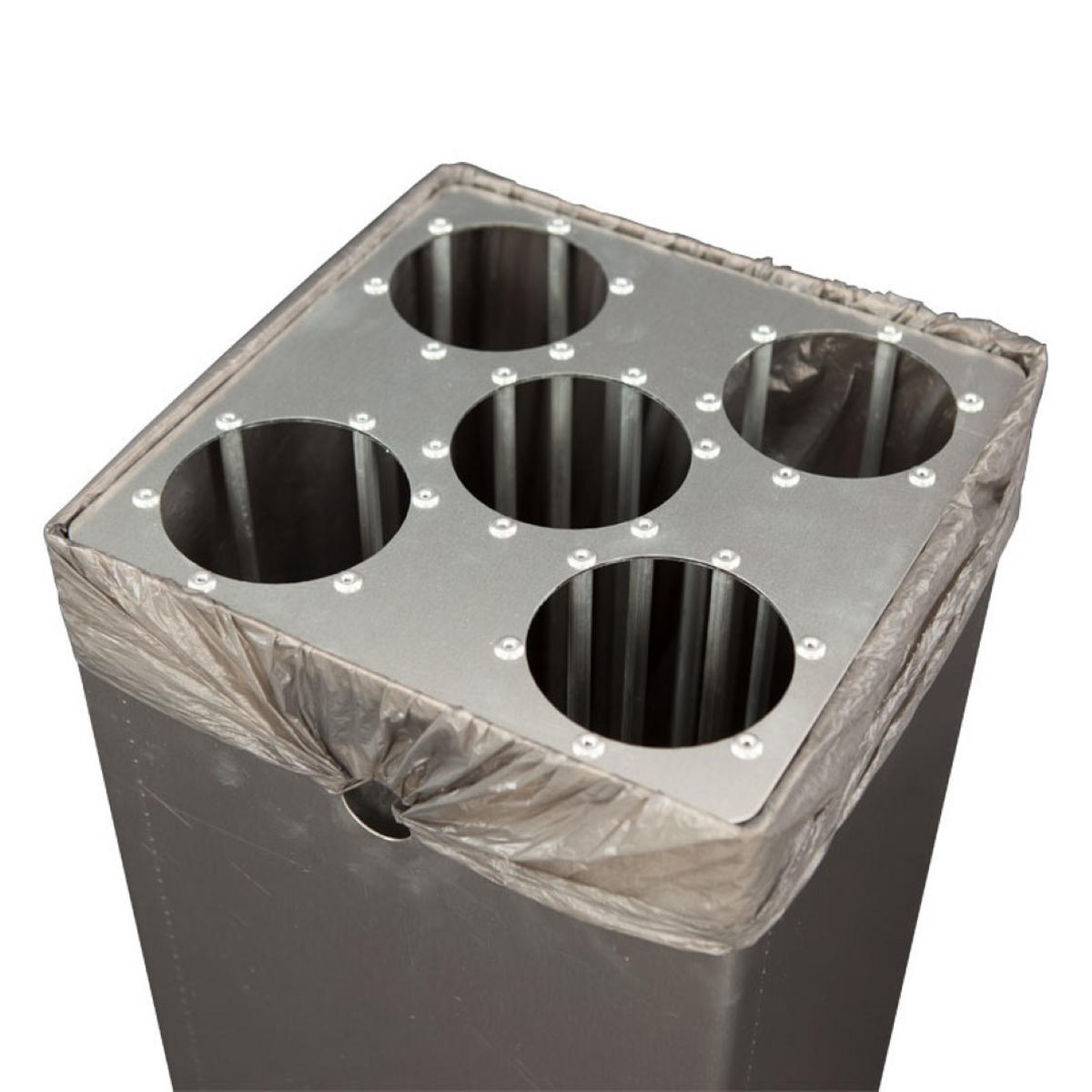 MÜLLEIMER Für Haiti Mit Hebedeckel & Pedaleimer 55 Liter Silber - Silberfarben, Metall (28/55.5/28cm) - PROREGAL