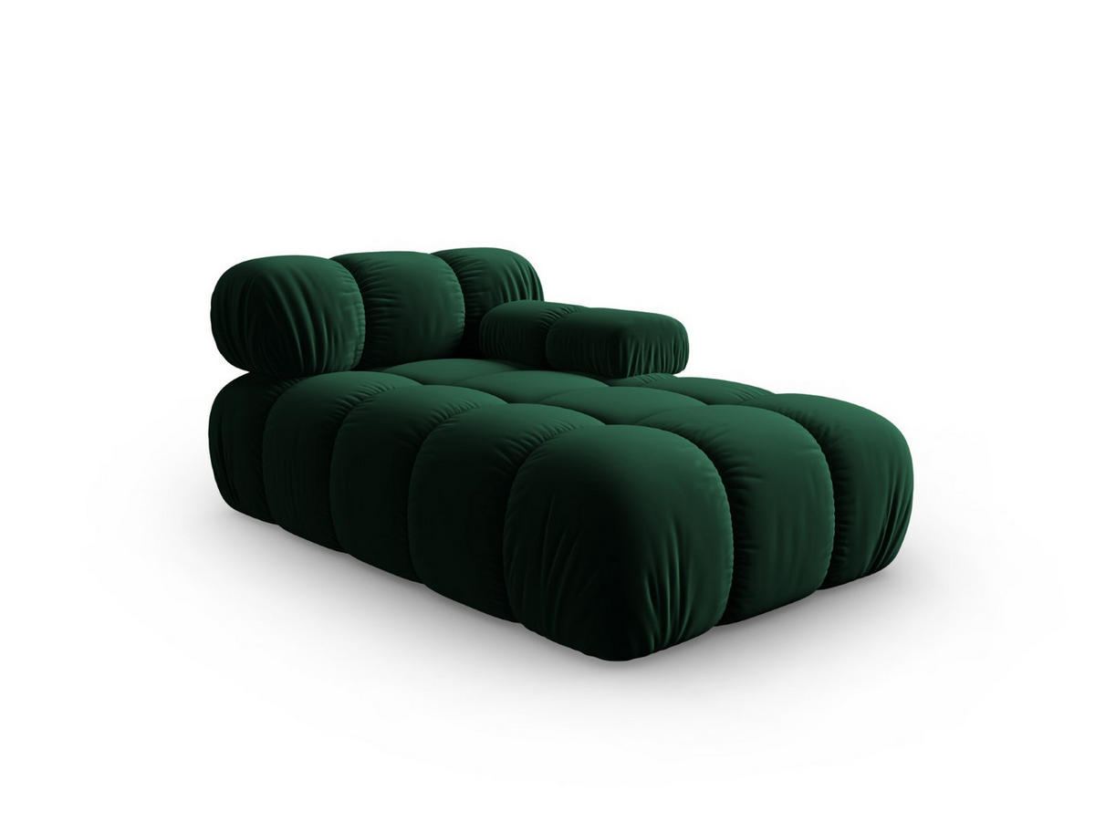 CHAISELONGUE rechts Bellis aus Samt flaschengrün - Grün, Textil (97/62/157cm) - Micadoni