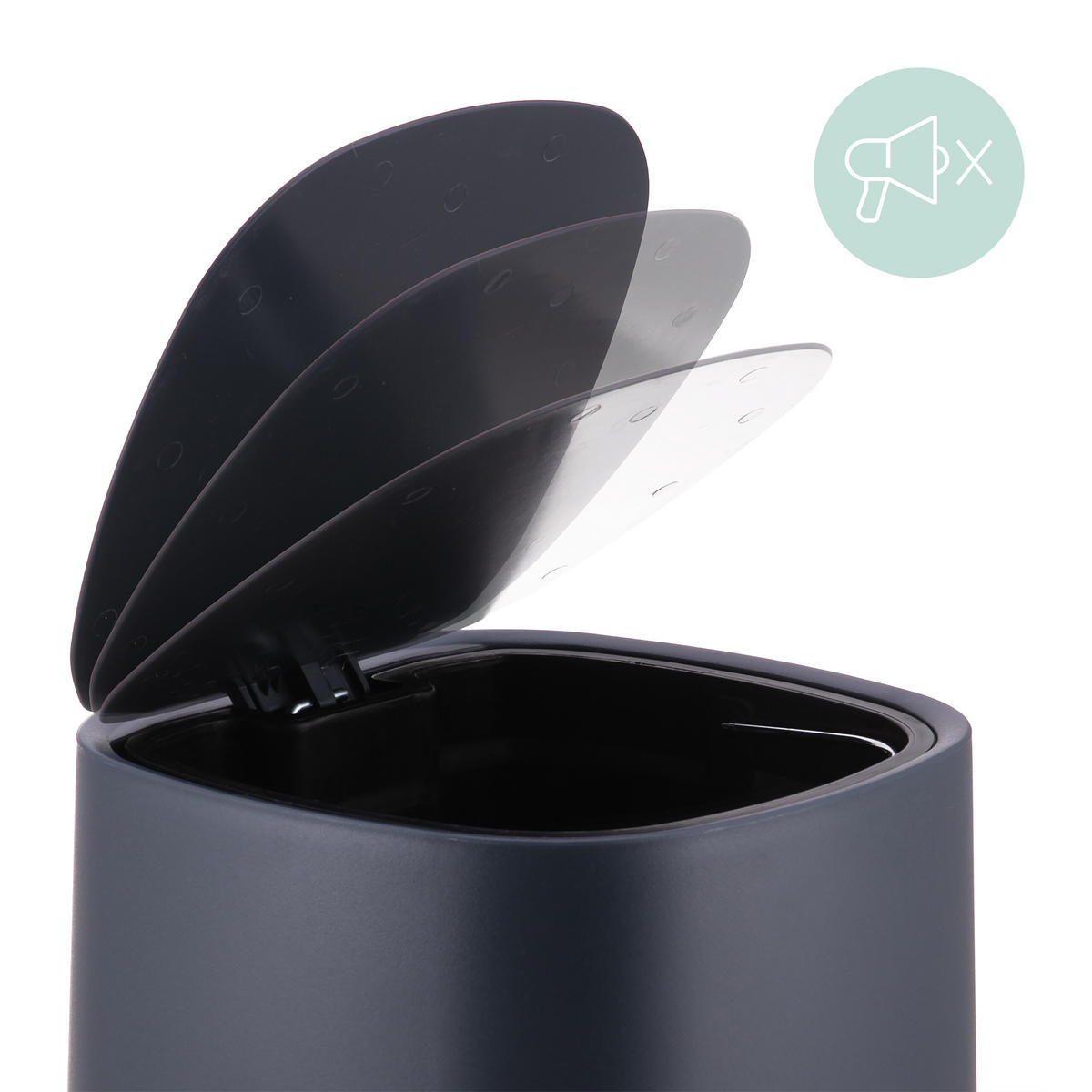 BAD-MÜLLEIMER - Anthrazit, Kunststoff/Metall (21.5/25/21.5cm) - Relaxdays