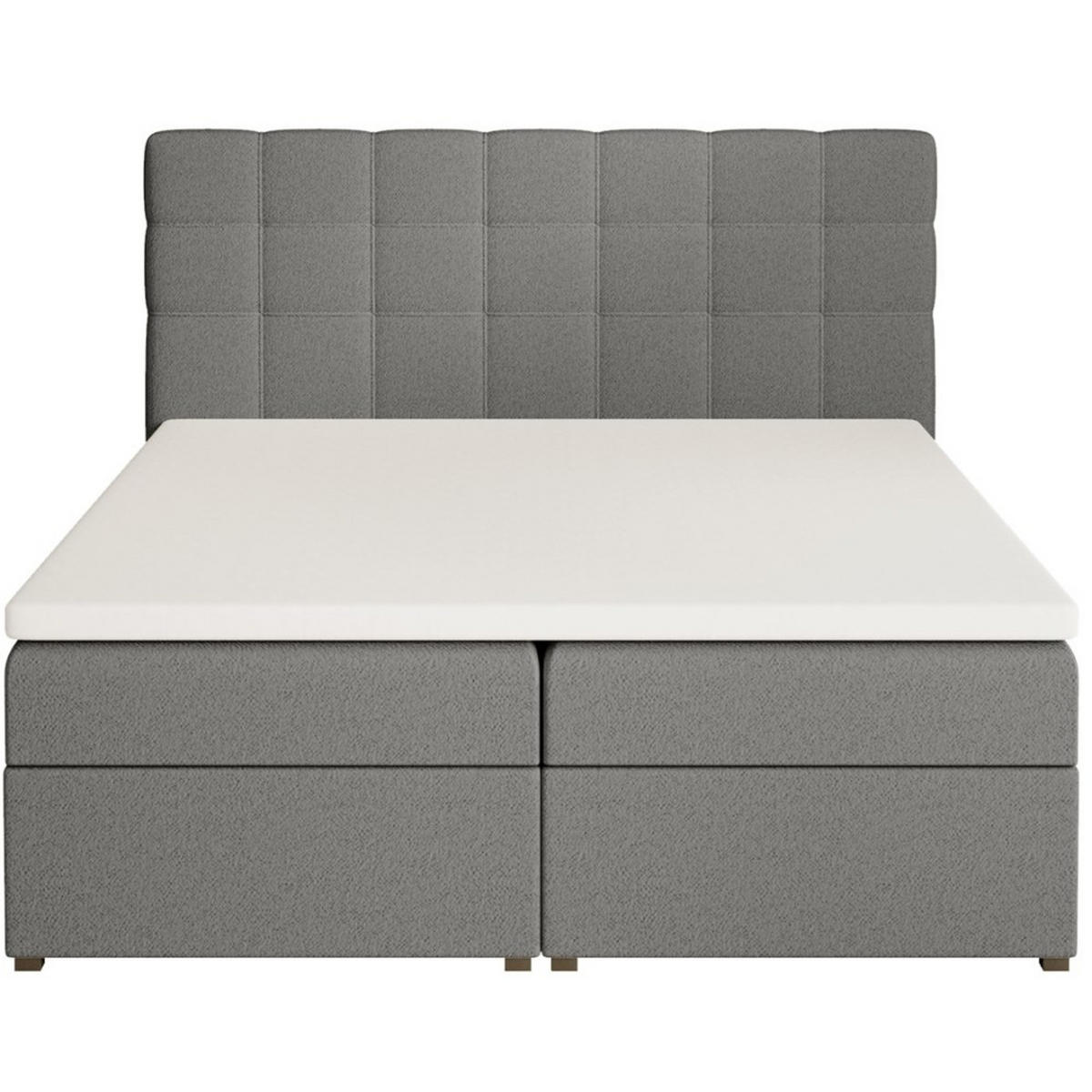 POLSTERBETT Topiq I 144/203/103 dunkelgrau, Bouclé-Stoff - Dunkelgrau, Holzwerkstoff (140/200cm) - Beautysofa