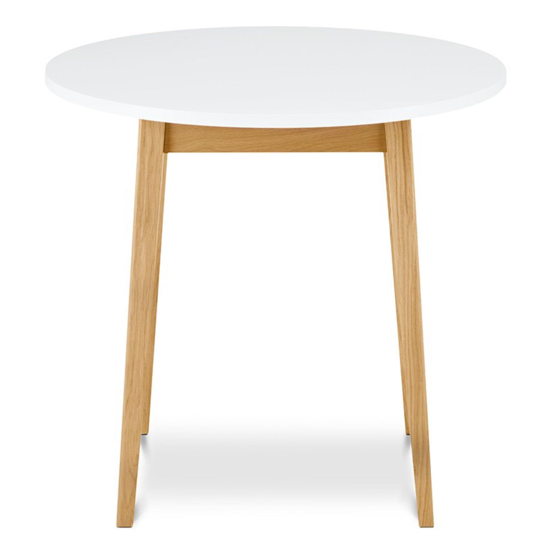 TISCH FRISK Runder, weiß - Eichefarben/Weiß, Eichenholz/Holzwerkstoff (80/80/75cm) - KONSIMO®