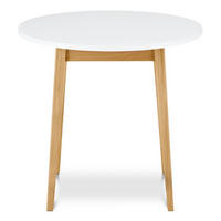 TISCH FRISK Runder, weiß - Eichefarben/Weiß, Eichenholz/Holzwerkstoff (80/80/75cm) - KONSIMO®